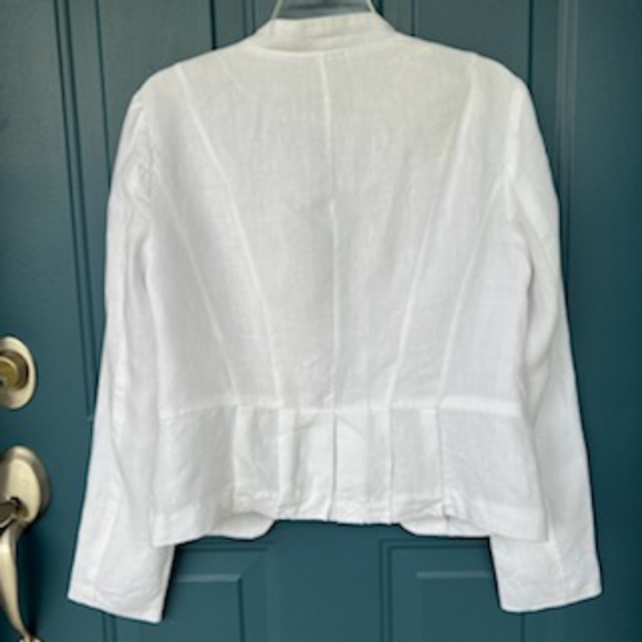CYNTHIA ROWLEY WHITE LINEN JACKET SIZE MEDIUM - Picture 8 of 14